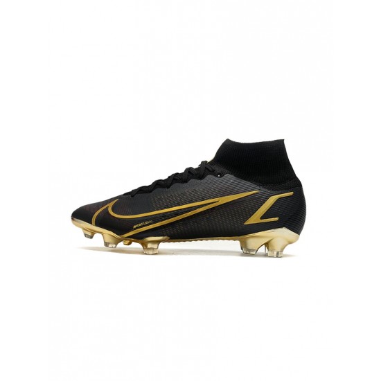 Nike Mercurial Superfly Viii Elite FG Elite Black Gold Soccer Cleats