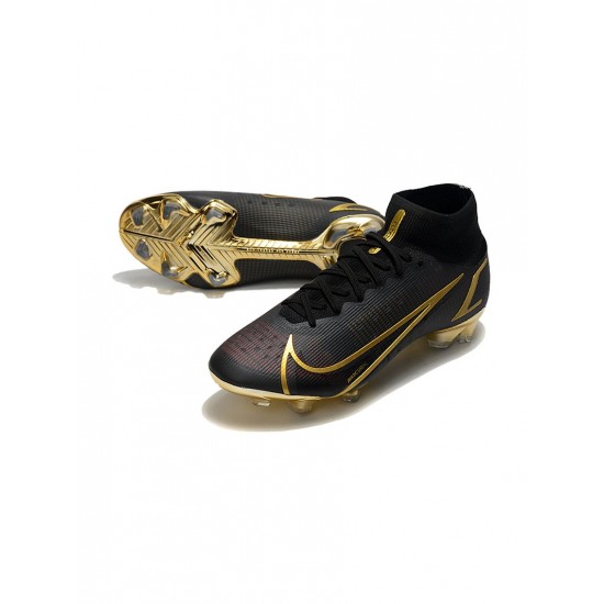 Nike Mercurial Superfly Viii Elite FG Elite Black Gold Soccer Cleats