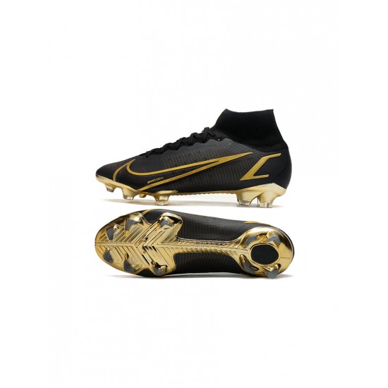 Nike Mercurial Superfly Viii Elite FG Elite Black Gold Soccer Cleats