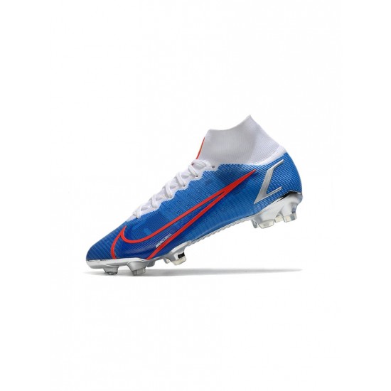 Nike Mercurial Superfly Viii Elite FG Elite Blue Red Silver Soccer Cleats