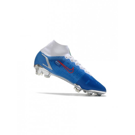 Nike Mercurial Superfly Viii Elite FG Elite Blue Red Silver Soccer Cleats