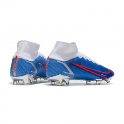 Nike Mercurial Superfly Viii Elite FG Elite Blue Red Silver Soccer Cleats