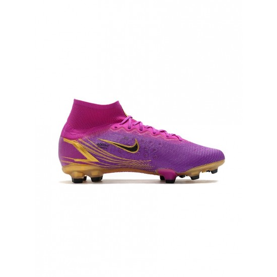 Nike Mercurial Superfly Viii Elite FG Purple Black Gold Soccer Cleats