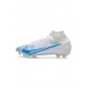 Nike Mercurial Superfly Viii Elite FG White Blue Soccer Cleats