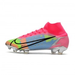 Nike Mercurial Superfly Viii Elite FG White Pink Metallic Silver Mulitcolor Soccer Cleats