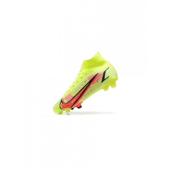 Nike Mercurial Superfly Viii Elite FG Yellow Black Red Soccer Cleats