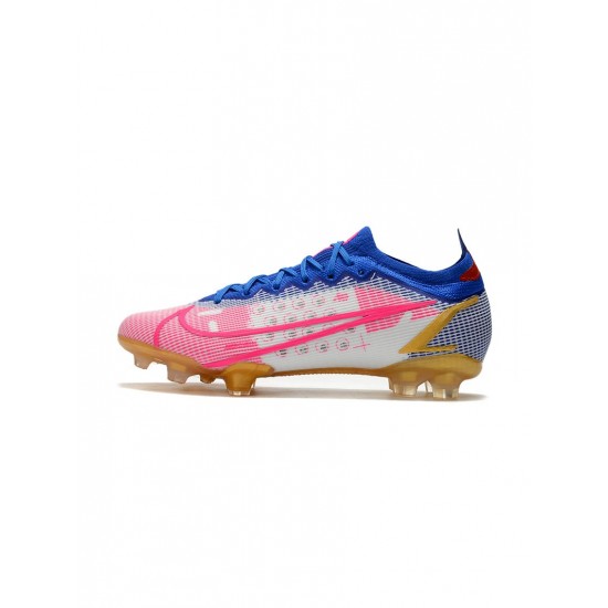 Nike Mercurial Vapor Xiv Elite FG White Pink Blue Gold Soccer Cleats