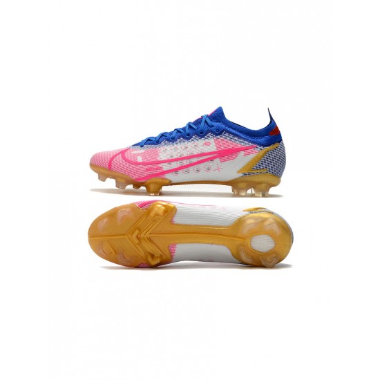 Nike Mercurial Vapor Xiv Elite FG White Pink Blue Gold Soccer Cleats