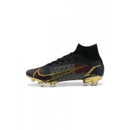 Nike Mercurial Superfly Viii Elite FG Black Gold Soccer Cleats