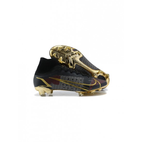 Nike Mercurial Superfly Viii Elite FG Black Gold Soccer Cleats