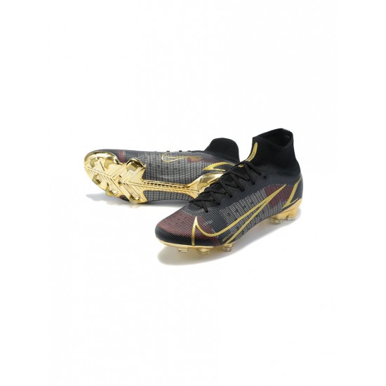 Nike Mercurial Superfly Viii Elite FG Black Gold Soccer Cleats