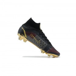 Nike Mercurial Superfly Viii Elite FG Black Gold Soccer Cleats