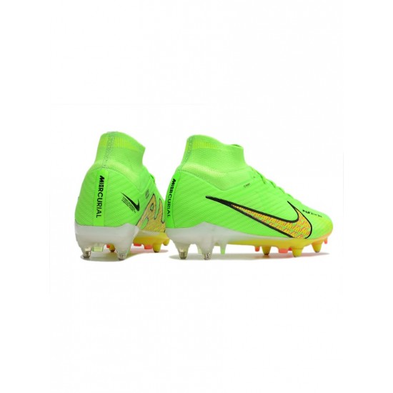 Nike Air Zoom Mercurial Superfly 9 Elite AG Pro Green Yellow Black Soccer Cleats