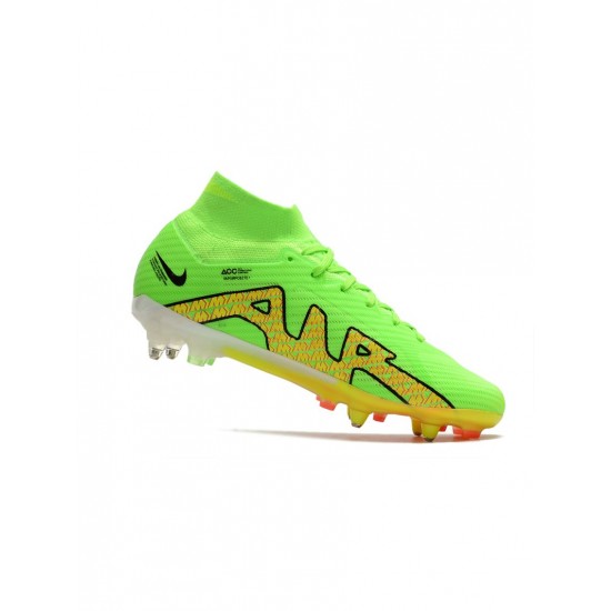 Nike Air Zoom Mercurial Superfly 9 Elite AG Pro Green Yellow Black Soccer Cleats