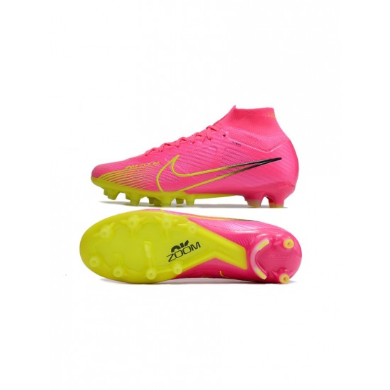 Nike Air Zoom Mercurial Superfly 9 Elite AG Pro Luminous Pink Blast Volt Gridiron Soccer Cleats