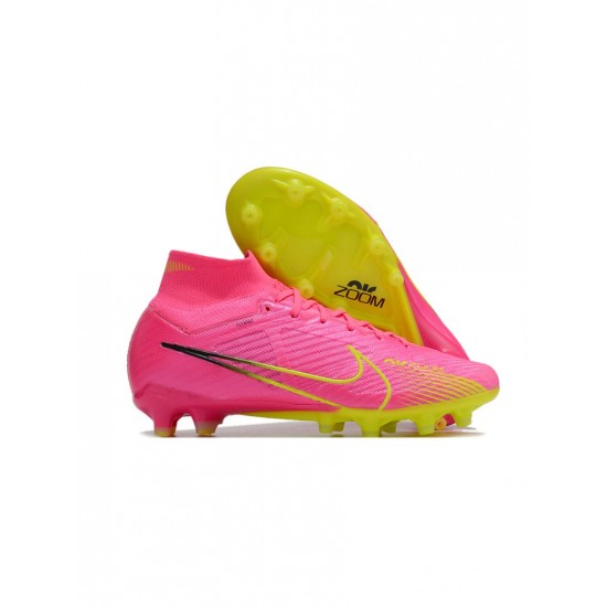 Nike Air Zoom Mercurial Superfly 9 Elite AG Pro Luminous Pink Blast Volt Gridiron Soccer Cleats