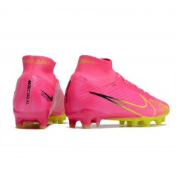 Nike Air Zoom Mercurial Superfly 9 Elite AG Pro Luminous Pink Blast Volt Gridiron Soccer Cleats