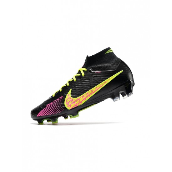 Nike Air Zoom Mercurial Superfly 9 Elite FG Black Volt Pink Soccer Cleats