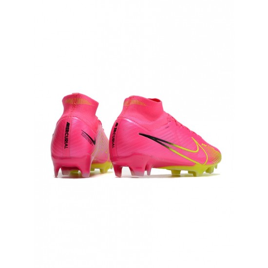 Nike Air Zoom Mercurial Superfly 9 Elite FG Luminous Pink Blast Volt Gridiron Soccer Cleats