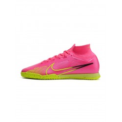 Nike Air Zoom Mercurial Superfly 9 Elite IC Pink Blast Volt Gridiron Soccer Cleats