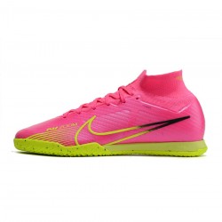 Nike Air Zoom Mercurial Superfly 9 Elite IC Pink Blast Volt Gridiron Soccer Cleats