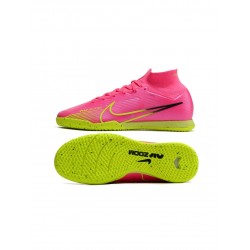 Nike Air Zoom Mercurial Superfly 9 Elite IC Pink Blast Volt Gridiron Soccer Cleats