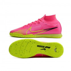 Nike Air Zoom Mercurial Superfly 9 Elite IC Pink Blast Volt Gridiron Soccer Cleats