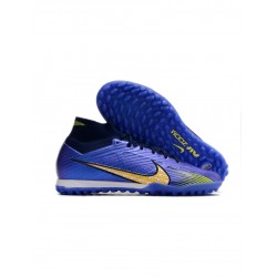 Nike Air Zoom Mercurial Superfly 9 Elite TF Blue Gold Black Soccer Cleats