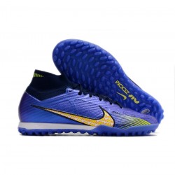Nike Air Zoom Mercurial Superfly 9 Elite TF Blue Gold Black Soccer Cleats