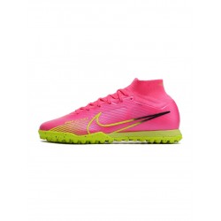 Nike Air Zoom Mercurial Superfly 9 Elite TF Pink Blast Volt Gridiron Soccer Cleats