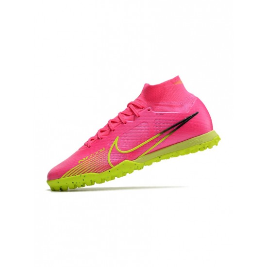 Nike Air Zoom Mercurial Superfly 9 Elite TF Pink Blast Volt Gridiron Soccer Cleats