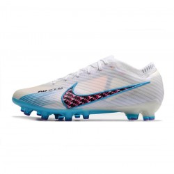 Nike Air Zoom Mercurial Vapor 15 Elite AG Pro Blast White Blue Pink Soccer Cleats