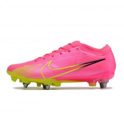 Nike Air Zoom Mercurial Vapor 15 Elite SG Pro Luminous Pink Blast Volt Gridiron Soccer Cleats