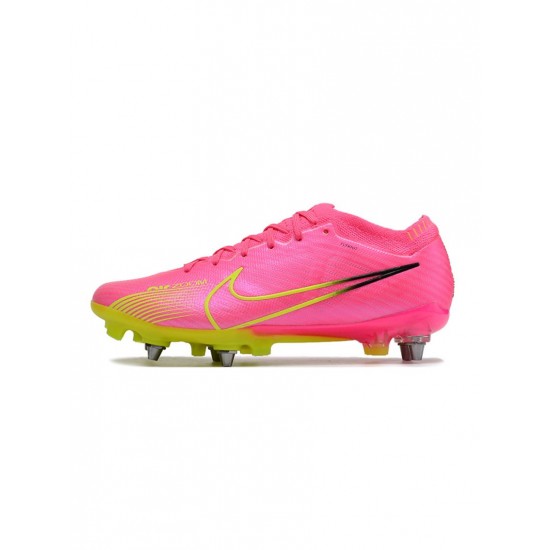 Nike Air Zoom Mercurial Vapor 15 Elite SG Pro Luminous Pink Blast Volt Gridiron Soccer Cleats