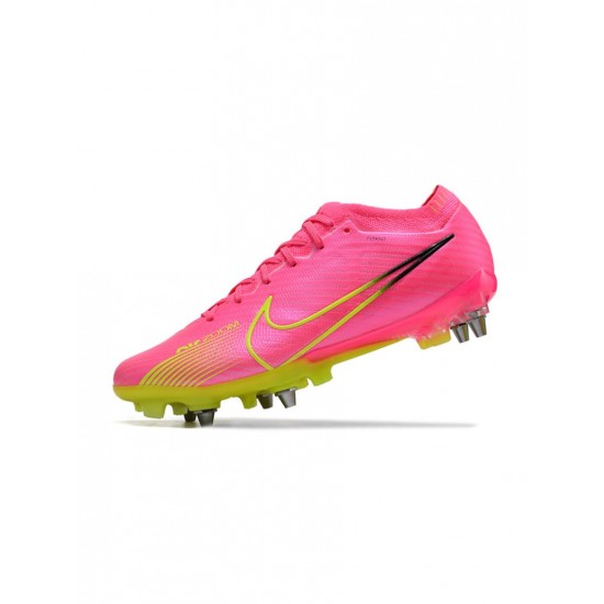 Nike Air Zoom Mercurial Vapor 15 Elite SG Pro Luminous Pink Blast Volt Gridiron Soccer Cleats