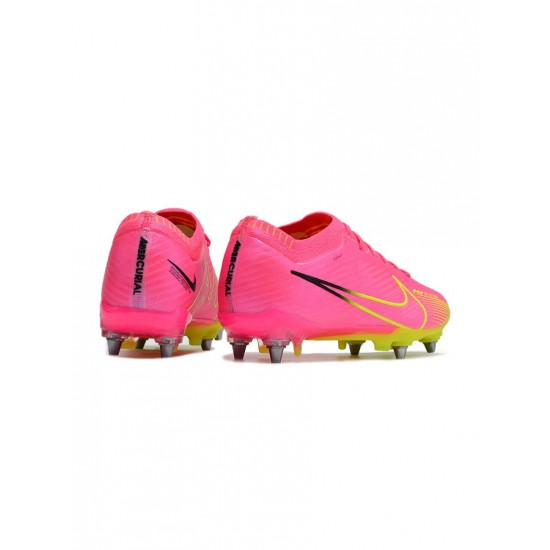 Nike Air Zoom Mercurial Vapor 15 Elite SG Pro Luminous Pink Blast Volt Gridiron Soccer Cleats