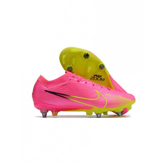 Nike Air Zoom Mercurial Vapor 15 Elite SG Pro Luminous Pink Blast Volt Gridiron Soccer Cleats