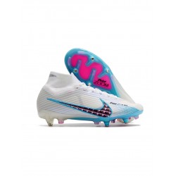 Nike Mercurial Superfly 9 Elite SG Pro White Baltic Blue Pink Blastindigo Haze Soccer Cleats