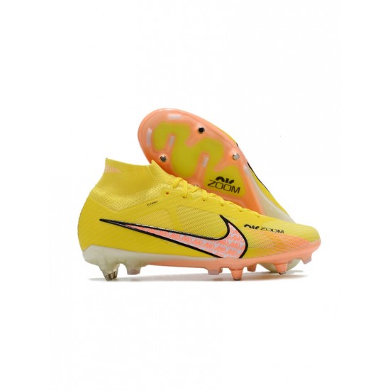 Nike Mercurial Superfly Elite 9 SG Pro Yellow Strike Sunset Glow Barely Grape Soccer Cleats