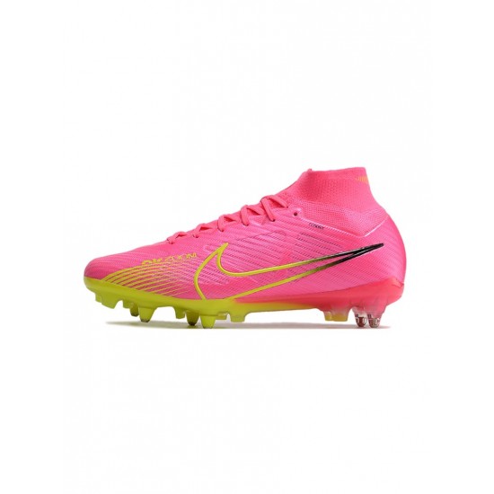 Nike Zoom Mercurial Superfly 9 Elite SG Anti Clog Pink Blast Volt Gridiron Soccer Cleats