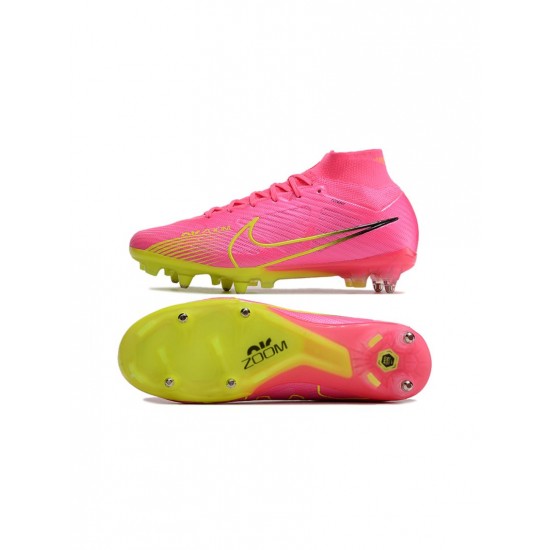 Nike Zoom Mercurial Superfly 9 Elite SG Anti Clog Pink Blast Volt Gridiron Soccer Cleats