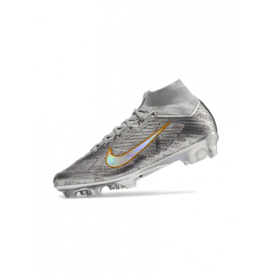 Nike Zoom Mercurial Superfly Ix Elite Xxv Se FG Metallic Silver Black Wolf Grey Soccer Cleats