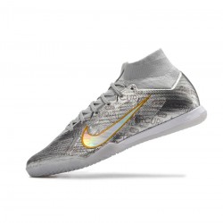 Nike Zoom Mercurial Superfly Ix Elite Xxv Se IC Metallic Silver Black Wolf Grey Soccer Cleats