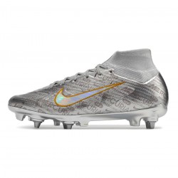 Nike Zoom Mercurial Superfly Ix Elite Xxv Se SG Pro Metallic Silver Black Wolf Grey Soccer Cleats