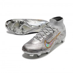 Nike Zoom Mercurial Superfly Ix Elite Xxv Se SG Pro Metallic Silver Black Wolf Grey Soccer Cleats