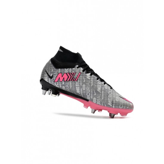 Nike Zoom Mercurial Superfly Ix Elite Xxv SG Pro Metallic Silver Hyper Pink Black Soccer Cleats