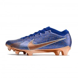 Nike Zoom Mercurial Vapor 15 Elite FG Blue Gold Silver Soccer Cleats