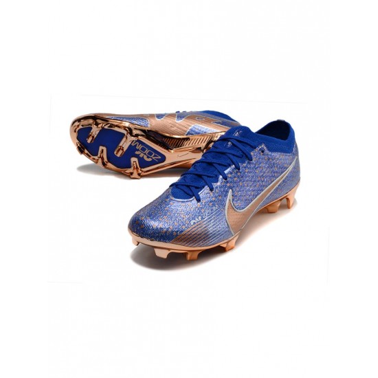 Nike Zoom Mercurial Vapor 15 Elite FG Blue Gold Silver Soccer Cleats
