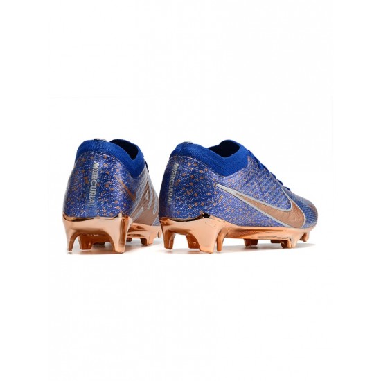 Nike Zoom Mercurial Vapor 15 Elite FG Blue Gold Silver Soccer Cleats