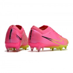 Nike Zoom Mercurial Vapor 15 Elite SG Anti Clog Pink Blast Volt Gridiron Soccer Cleats